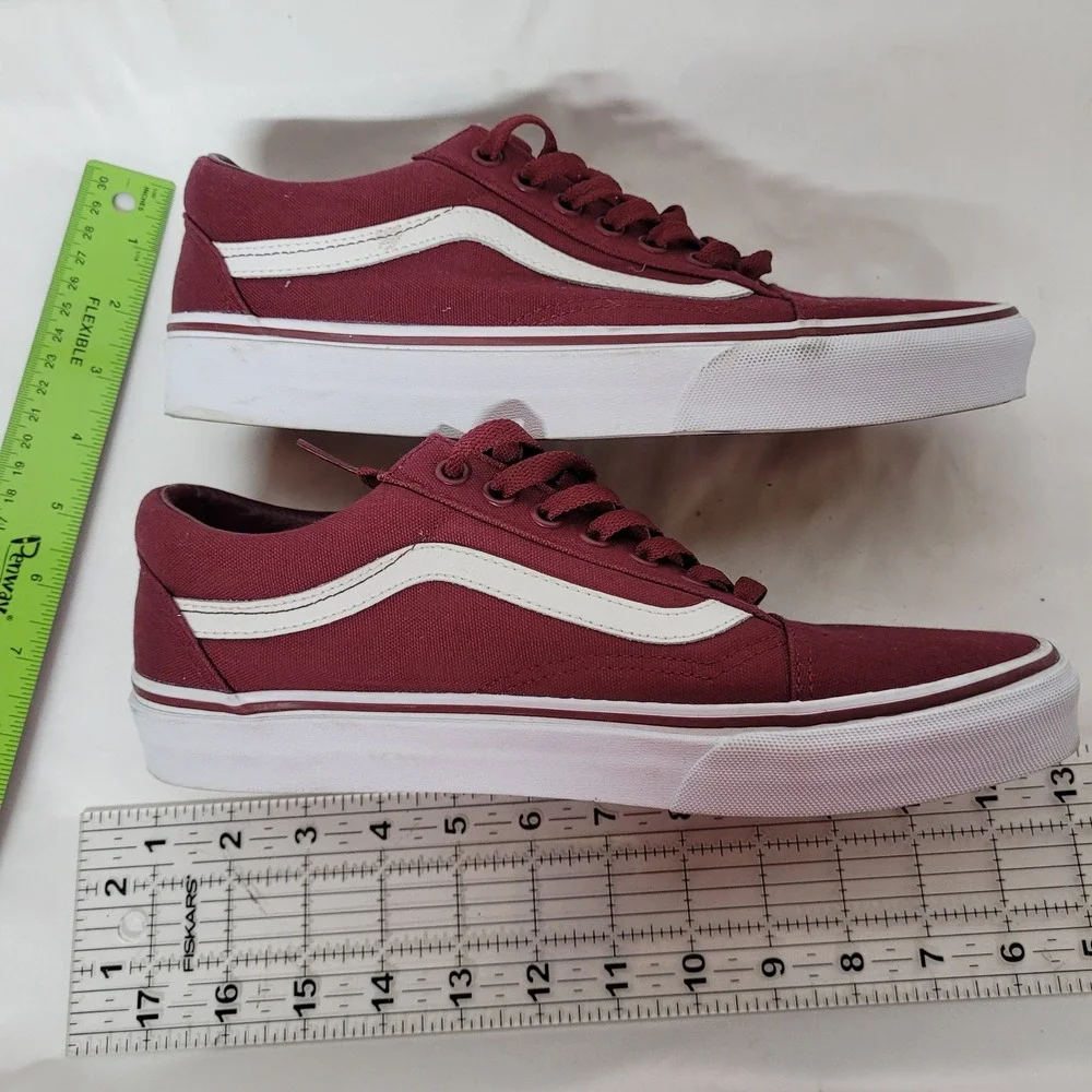 Vans Old Skool Burgundy Maroon Canvas Low Top Skate Shoes Mens 8.5 Womens 10